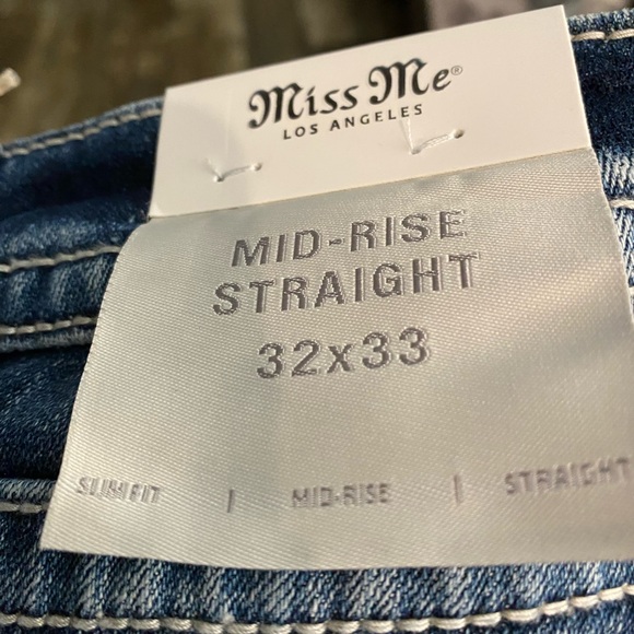 Miss Me Blue Denim Mid-Rise Jeans - Picture 1 of 3